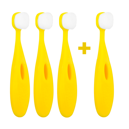3+1 Ultrasoft zubní kartáček Nanosmile Kids Yellow
