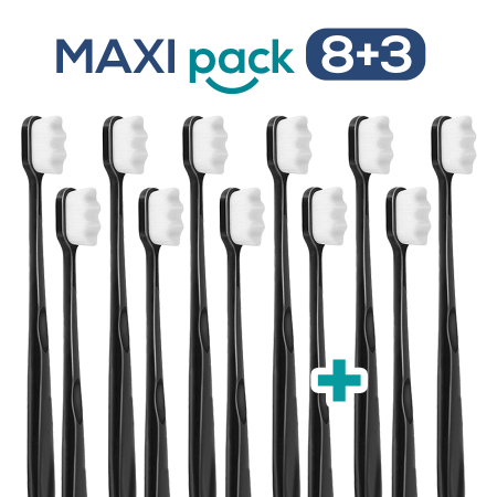 MAXI PACK 8+3 Nanosmile Black zubní kartáček