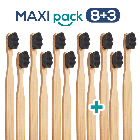 MAXI PACK 8+3 Nanosmile Eco Black kartáčky