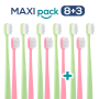 MAXI PACK 8+3 Nanosmile Green Pink kartáčky